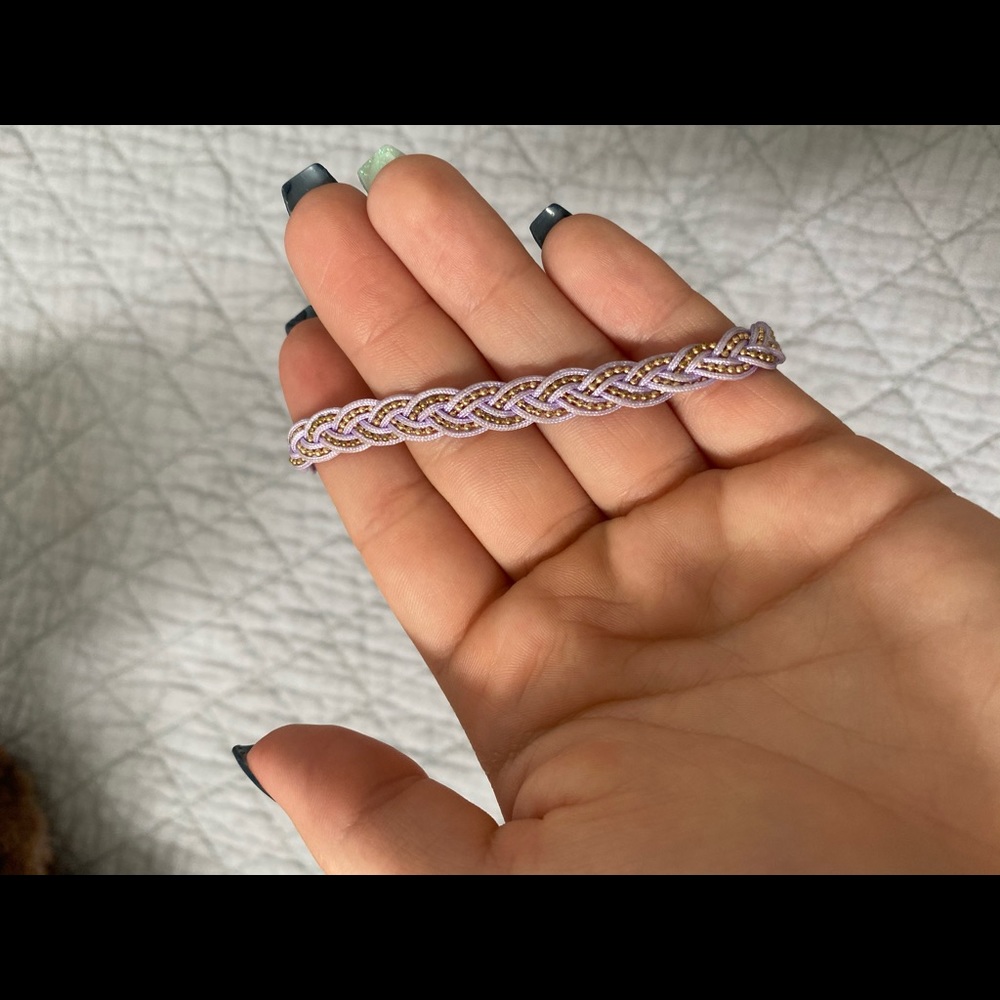 Lavender beaded braided choker